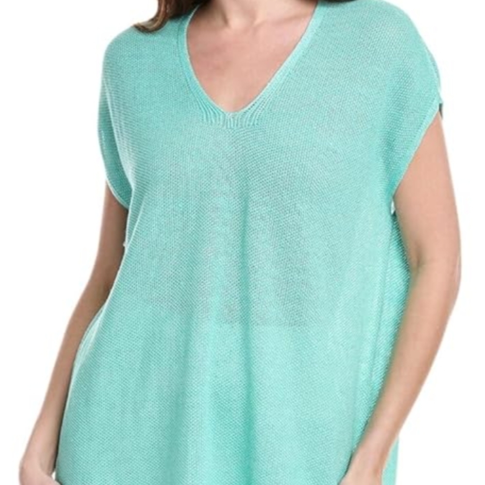Eileen Fisher- V-Neck Short Sleeve Sweater- 2x NWT!!